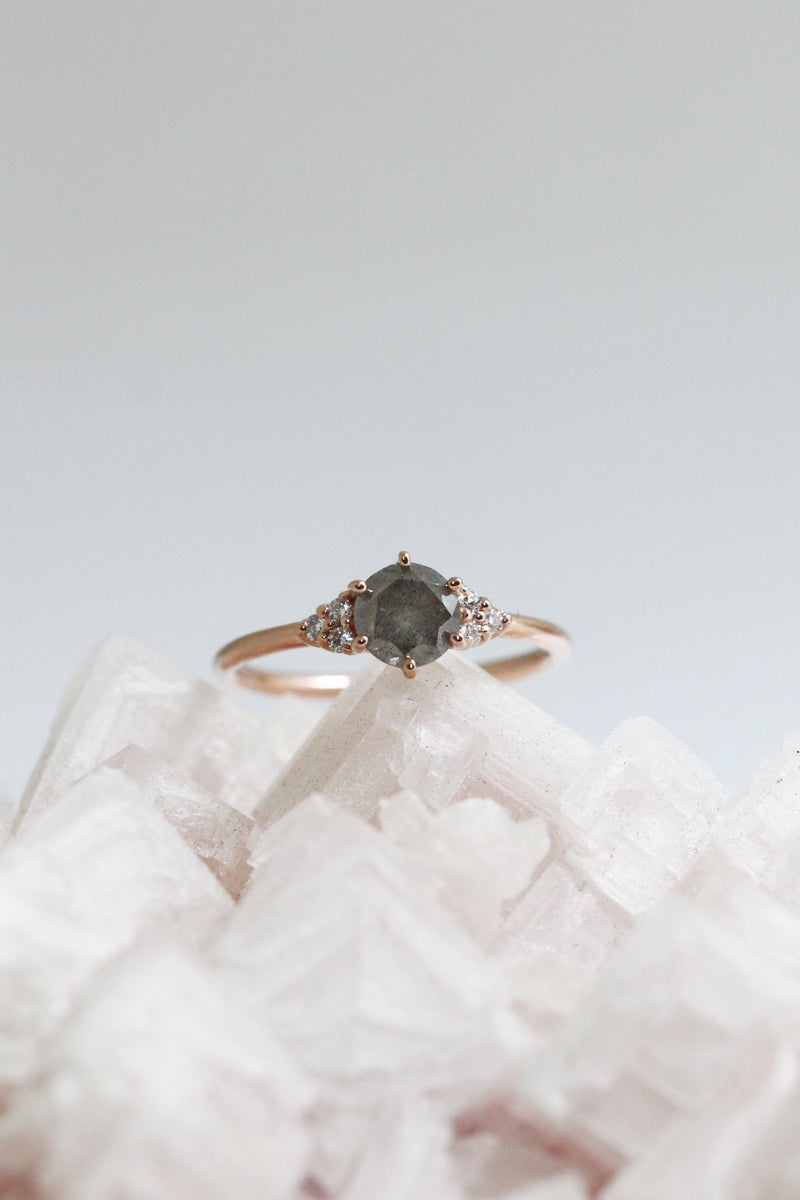 READY TO SHIP // TALIA ring // 0.74ct gray diamond