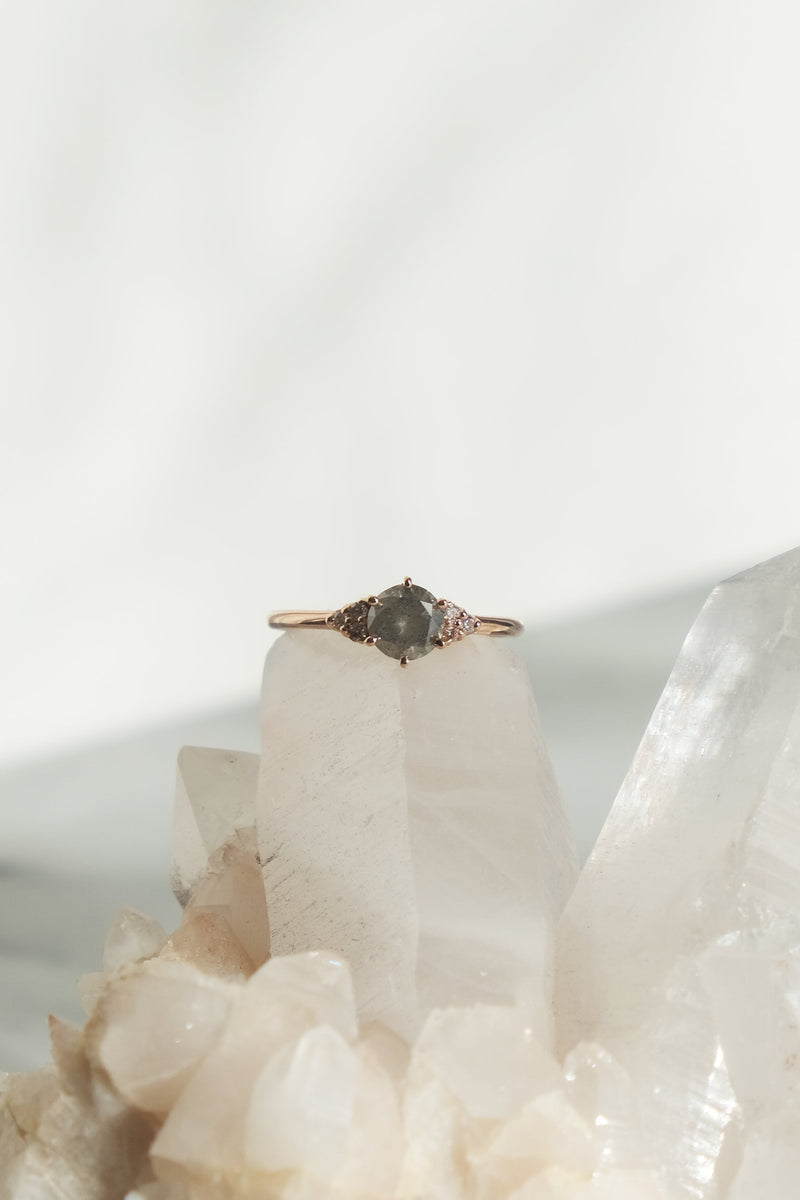 READY TO SHIP // TALIA ring // 0.74ct gray diamond