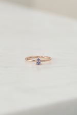 ÉCHANTILLON // Bague Tanzanite poire // Or rose 14K