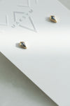 Dark gray kite diamond earrings // 14k gold