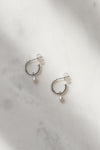 Hoop earrings // 12 mm // Silver + pearls