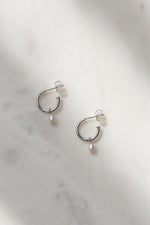 Boucles d'oreilles anneaux + Perles // 12 mm // Argent