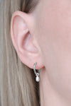 Hoop earrings // 12 mm // Silver + pearls