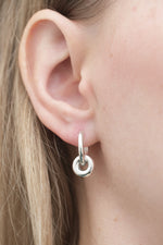 Huggies + discs earrings // Silver