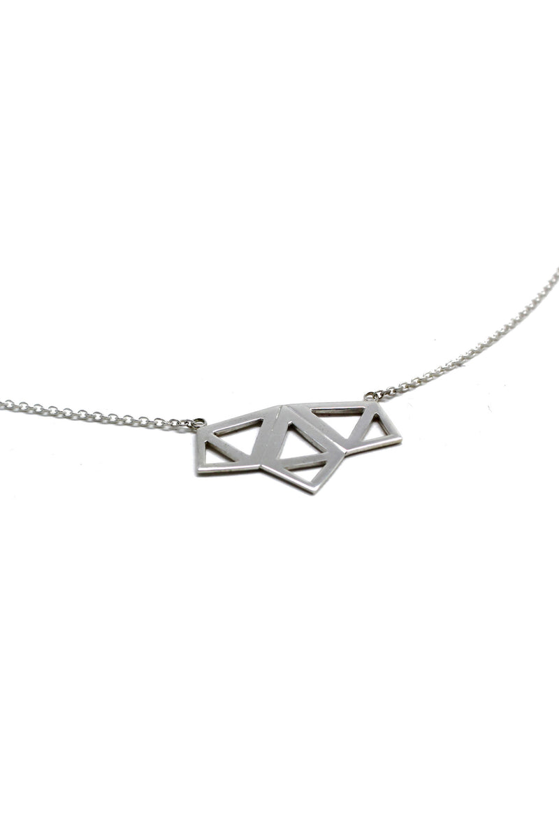 IMPERFECT // Geometric triangles necklace // Silver