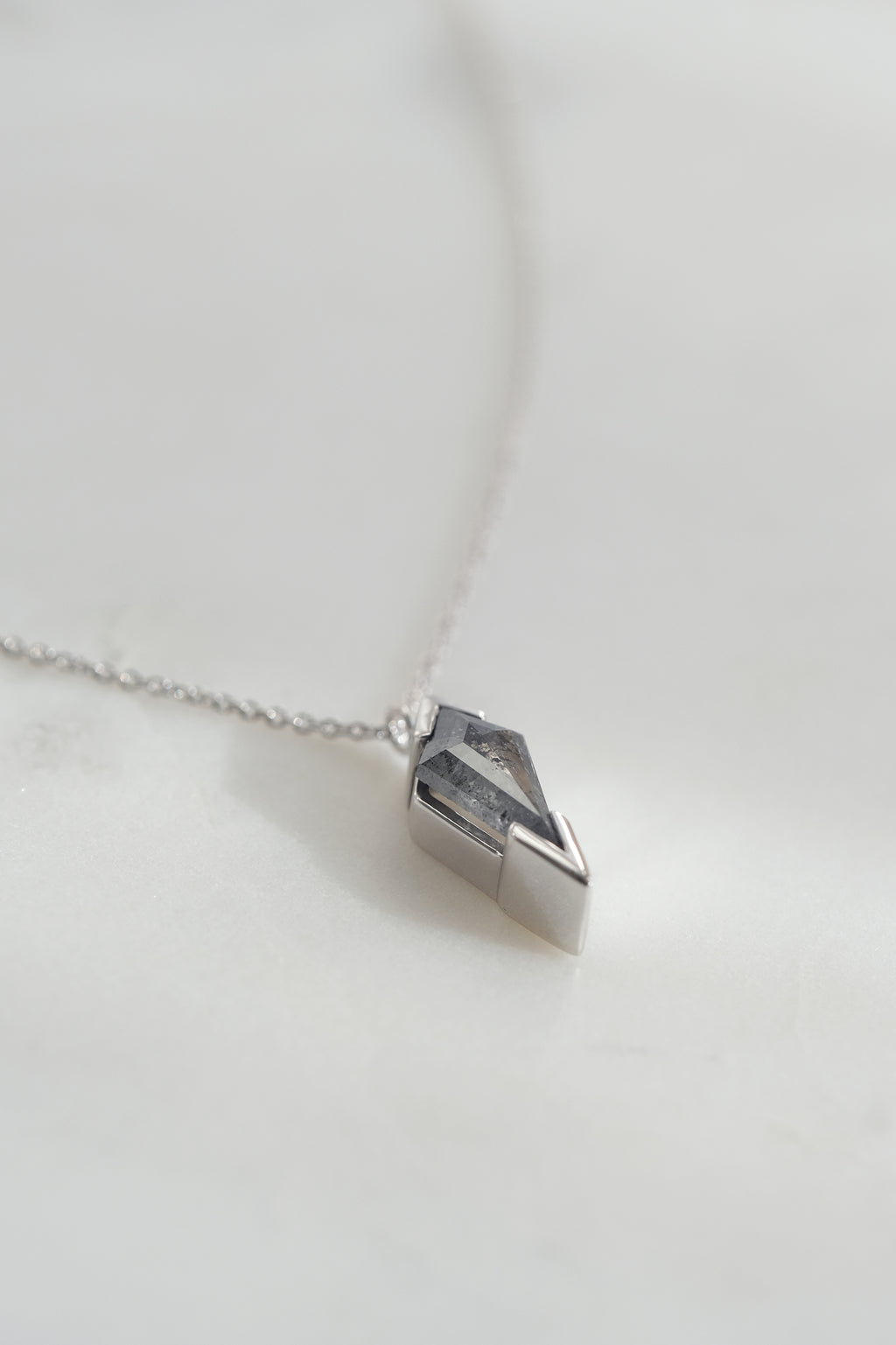 IMPERFECT // Kite salt & pepper diamond necklace