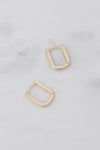 ONLINE EXCLUSIVE - Small Square “Huggies Paper Clip” Earrings // 10K Yellow Gold