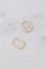 ONLINE EXCLUSIVE - Small Square “Huggies Paper Clip” Earrings // 10K Yellow Gold