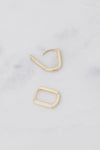 ONLINE EXCLUSIVE - Small Square “Huggies Paper Clip” Earrings // 10K Yellow Gold
