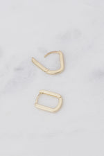 ONLINE EXCLUSIVE - Small Square “Huggies Paper Clip” Earrings // 10K Yellow Gold
