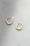 ONLINE EXCLUSIVE - Small Square “Huggies Paper Clip” Earrings // 10K Yellow Gold