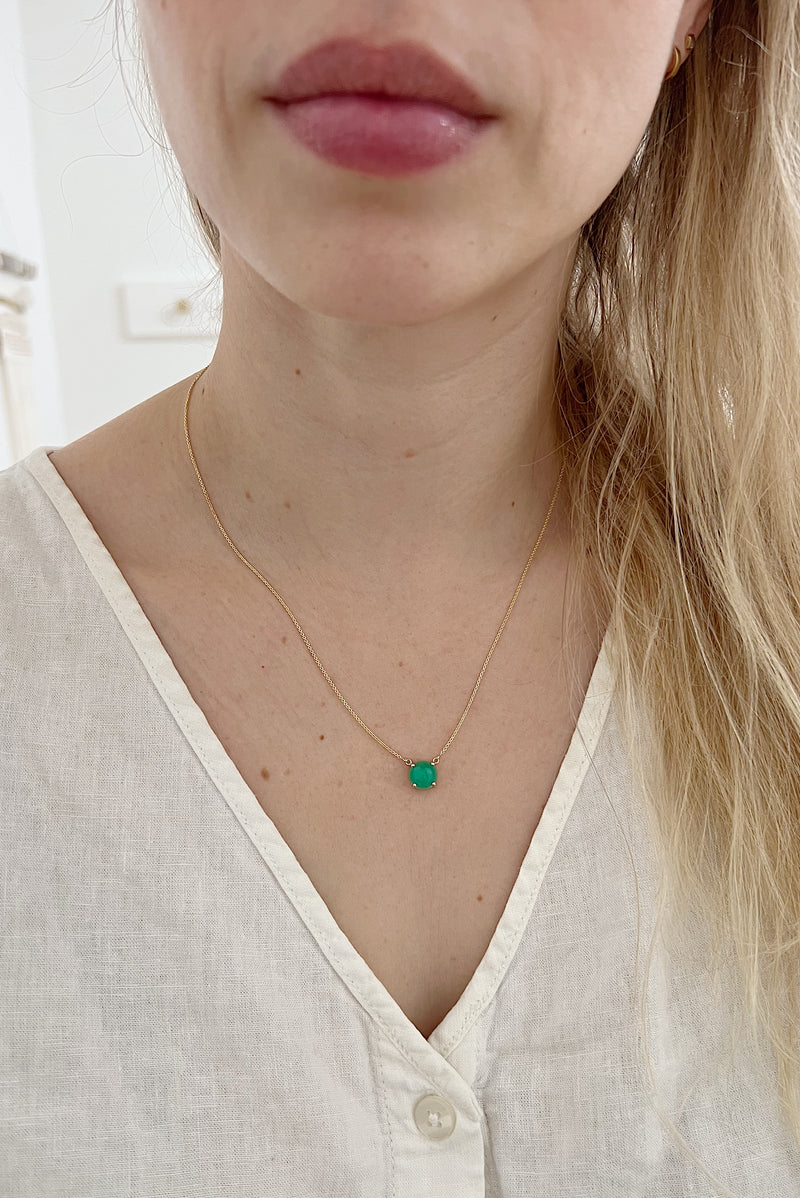 ÉCHANTILLON // Collier Chrysoprase // Or jaune 10K