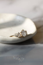 READY TO SHIP // MILANA ring // Salt and pepper white diamond 1.14ct