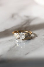 READY TO SHIP // MILANA ring // Salt and pepper white diamond 1.14ct