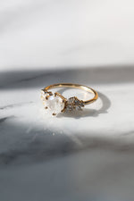 READY TO SHIP // MILANA ring // Salt and pepper white diamond 1.14ct
