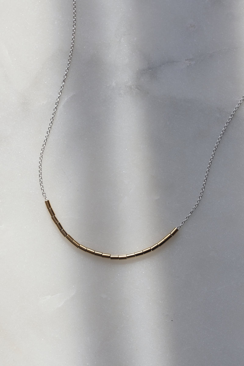 Chain + tubes necklace // 2 tones
