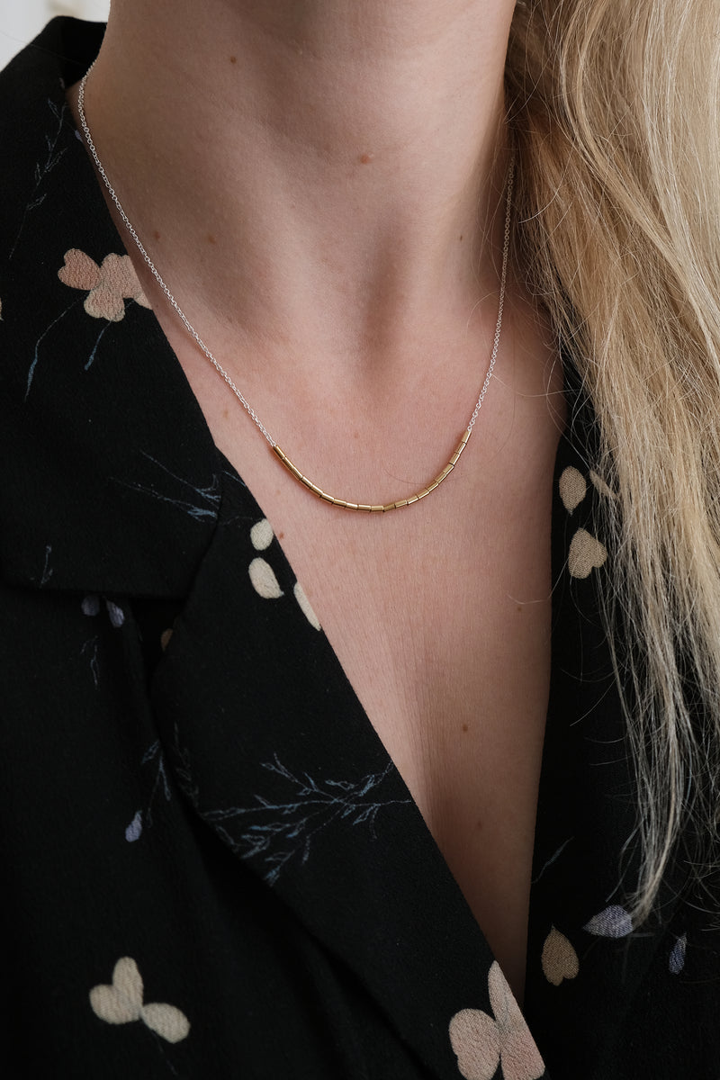Chain + tubes necklace // 2 tones