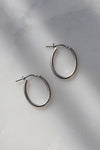 Boucles d'oreilles anneaux ovales // Argent