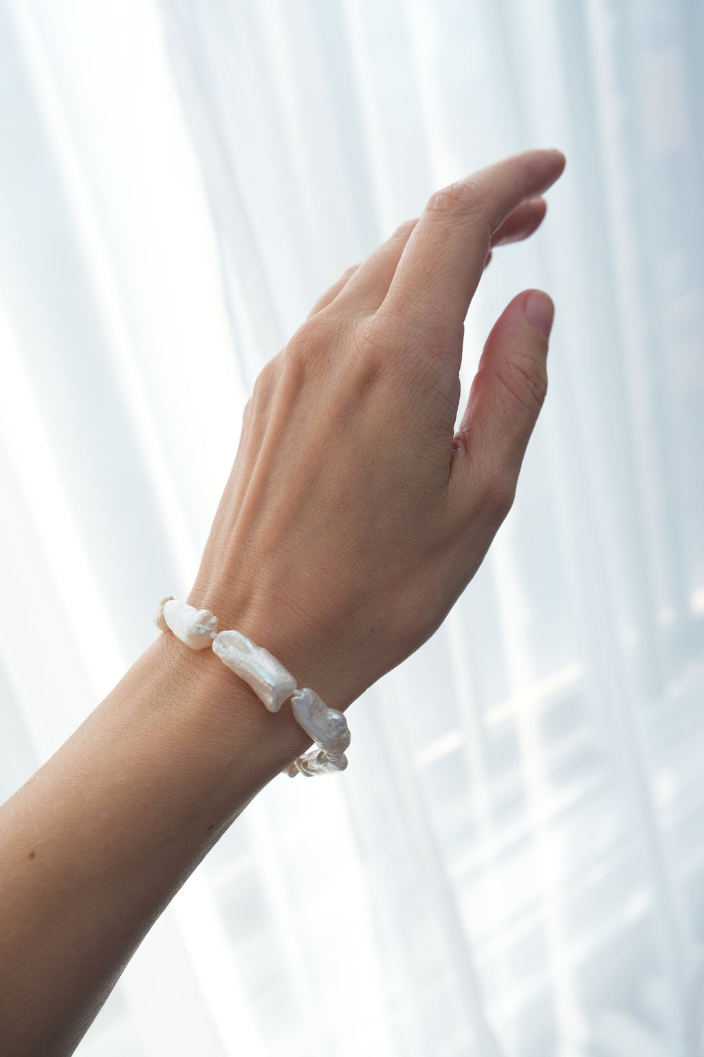 IMPARFAIT // Bracelet perles Biwa baroques // Argent