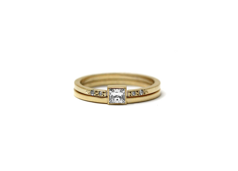 Bague STELLA // Diamant Carré