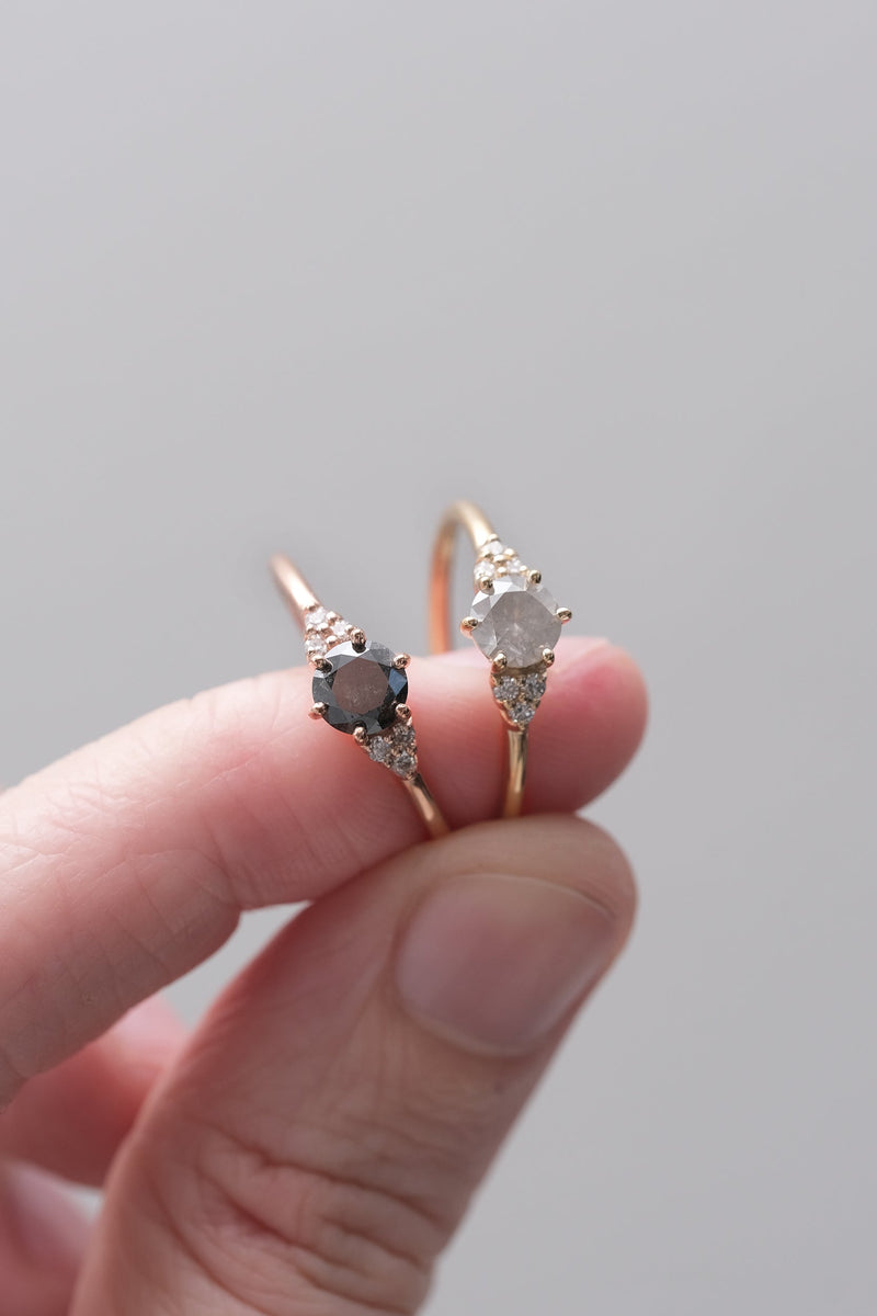 READY TO SHIP // TALIA ring // 0.61ct black diamond