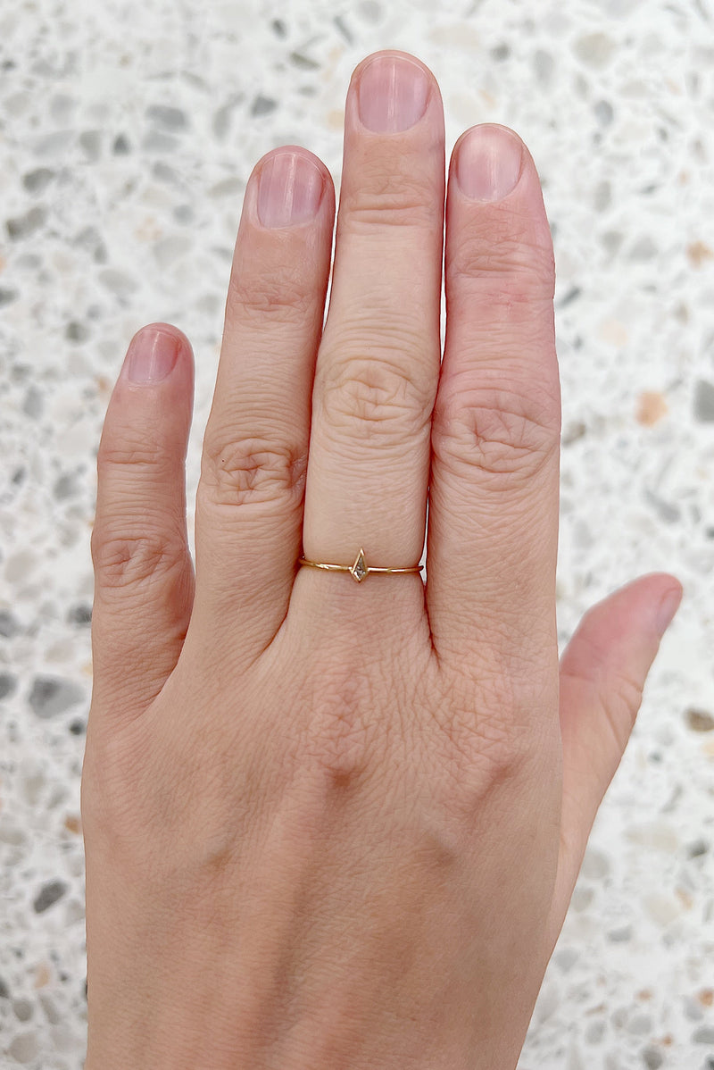 READY TO SHIP // KITE ring // 0.06ct white diamond