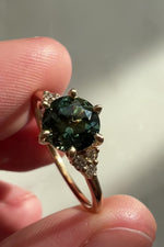 PRÊTE À PARTIR // Bague TALIA // Saphir teal 1ct + Diamants
