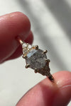 READY TO SHIP // TALIA Ring // Pale gray salt and pepper diamond 0.47ct