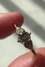 READY TO SHIP // TALIA Ring // Salt and pepper gray diamond 0.35ct