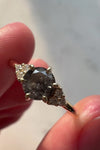 READY TO SHIP // TALIA Ring // Salt & Pepper Gray Diamond 0.58ct