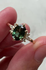 PRÊTE À PARTIR // Bague JANE - Saphir vert Australien