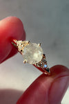 READY TO SHIP // TALIA ring // Pale gray diamond + black inclusions 0.65ct