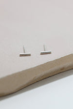 Bar earrings // Silver 5 mm