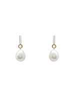 Bar earrings + baroque pearls