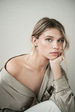 LAST UNITS // Long Biwa pearl earrings // Silver