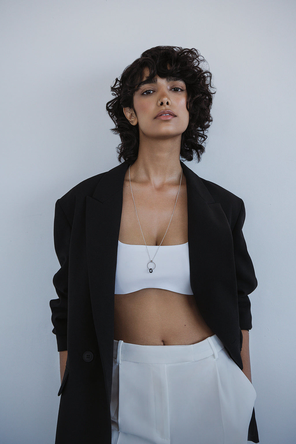 DERNIÈRE CHANCE // Collier anneau torsadé + onyx noir // Argent