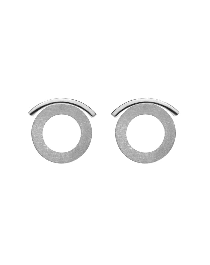 Boucles d'oreilles cercles + arcs // Argent