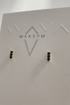 DERNIERS EXEMPLAIRES // Boucles d'oreilles barres + 3 spinelles noir // Argent