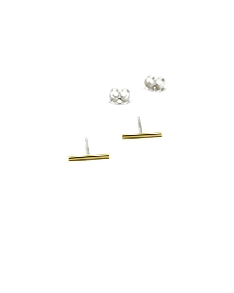 Bar earrings // 10 mm // Golden