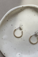 Beaded hoop earrings // Gold