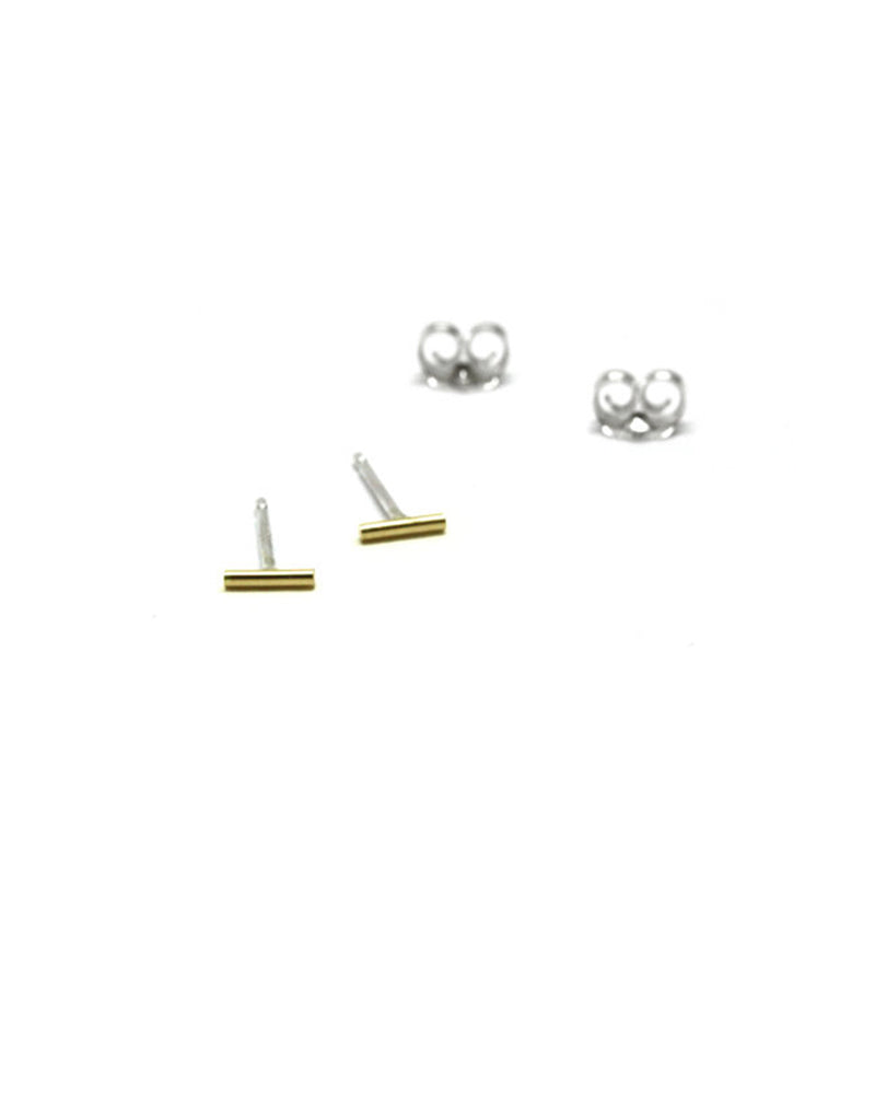Bar earrings // Gold 5 mm