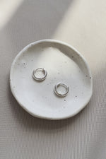 Silver huggies earrings // 12 mm