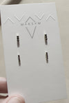 DERNIERS EXEMPLAIRES // Boucles d'oreilles barres + 5 spinelles noir // Argent