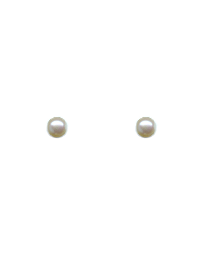 Boucles d'oreilles perles blanches // 7 mm