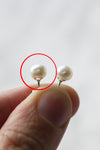 IMPERFECT - 5 mm white pearl earrings