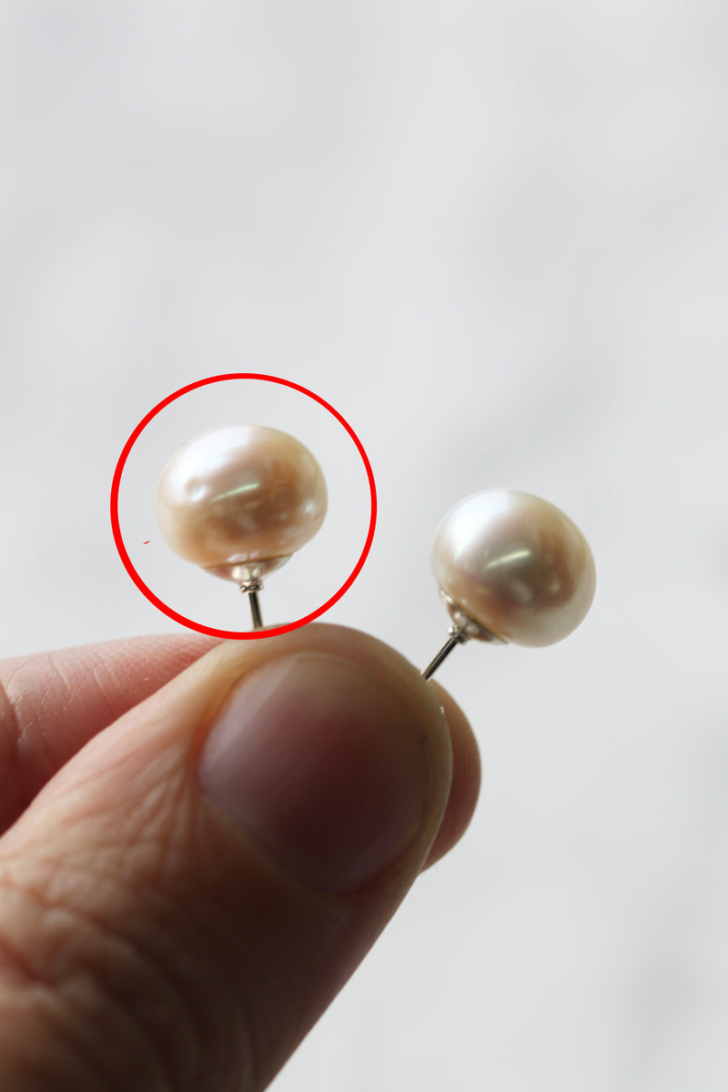 IMPERFECT - 7 mm white pearl earrings