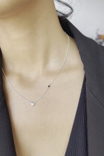 Collier pastille + spinelle noir // Argent