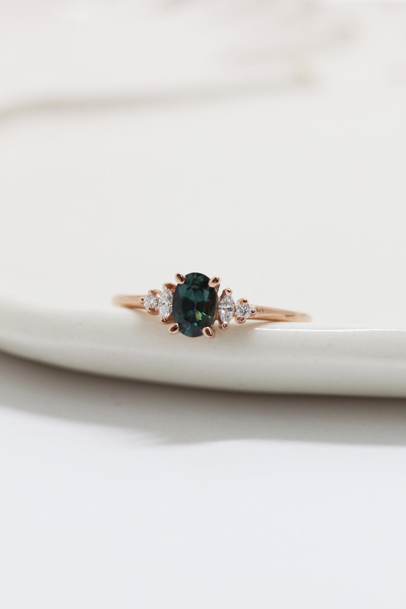 Bague ALICE // Saphir Montana ''Teal''