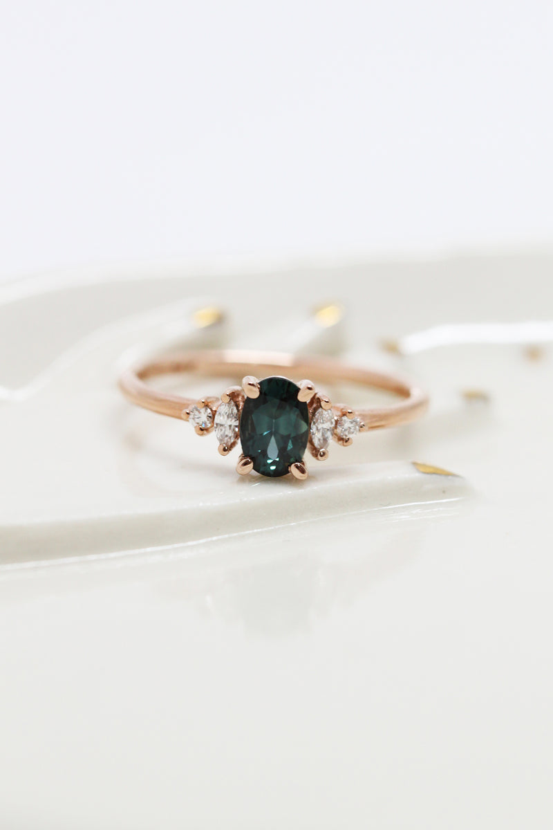 Bague ALICE - Saphir Montana teal
