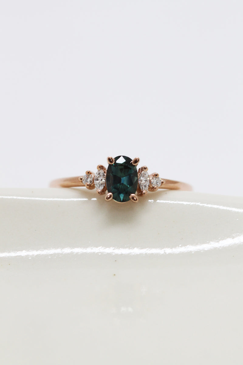 Bague ALICE // Saphir Montana ''Teal''